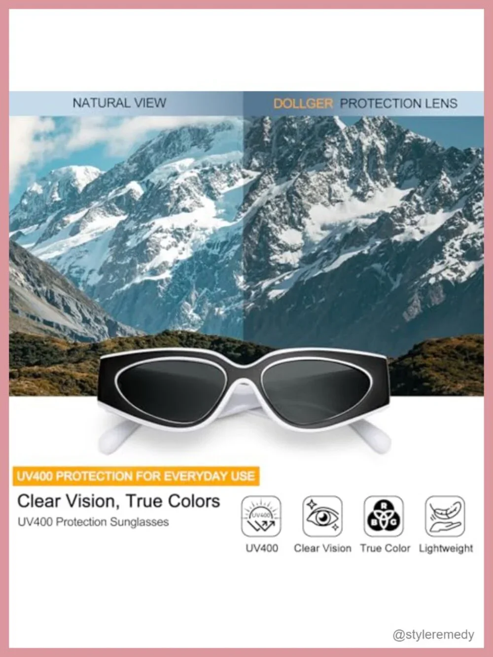 Oversized Cat Eye Sunglasses Women Retro 90s UV Protection